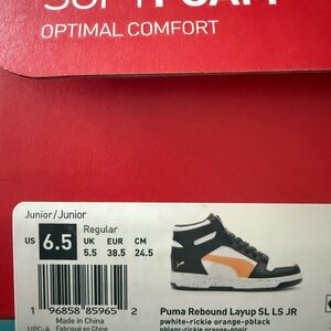 Puma Junior-  Black and Orange High-Top Sneakers